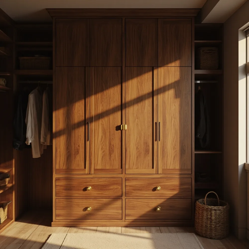 아메리칸 럭셔리 240 cm 원목 옷장 morning warm light