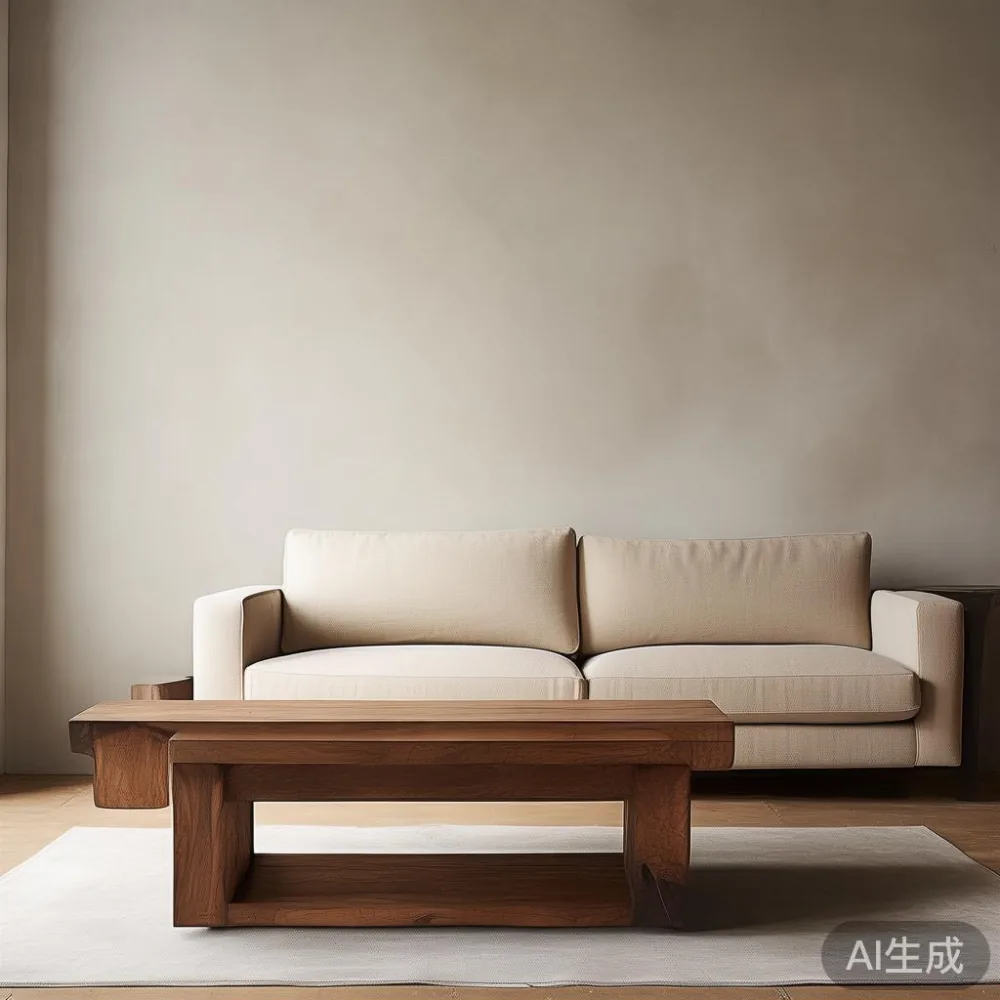 동남아 습도가 원목 가구에게 하는 일 — 한국에서 구매·배송·관리까지 한 번에 정리 — staged against a plain wall with a linen sofa ne