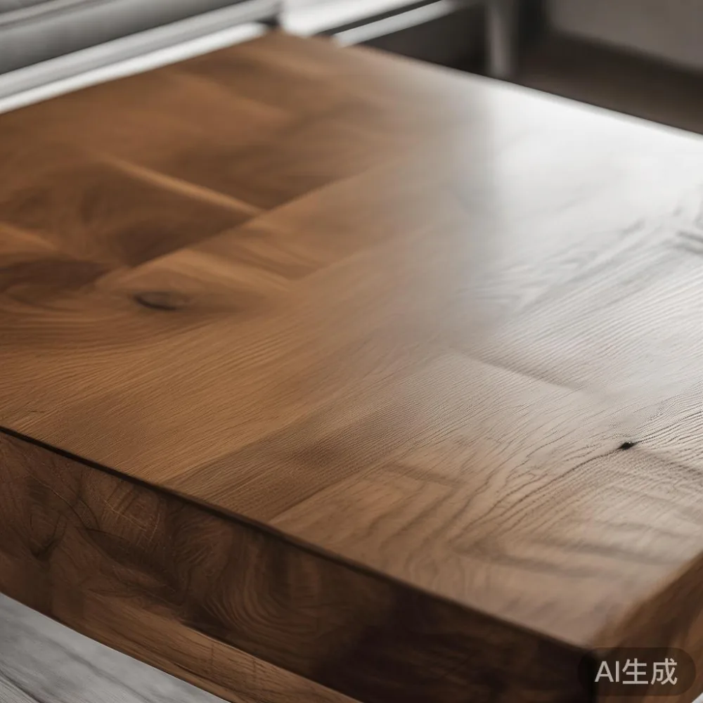웜 미니멀 인테리어에 가구를 맞추는 방법 — MIDHILL 오리지널 솔리드 우드 가이드 — close-up of the grain and joinery detail, shallo
