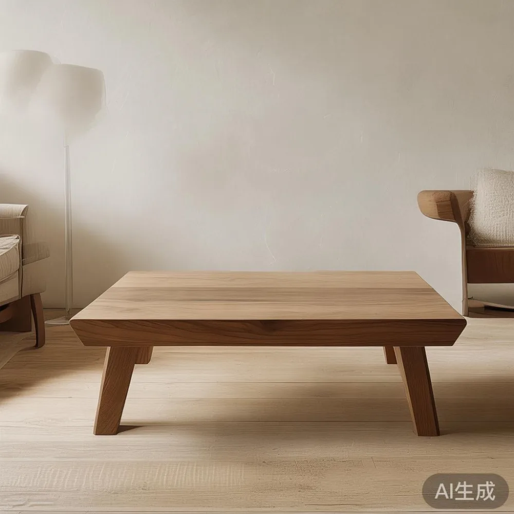 웜 미니멀 인테리어에 가구를 맞추는 방법 — MIDHILL 오리지널 솔리드 우드 가이드 — staged against a plain wall with a linen sofa ne