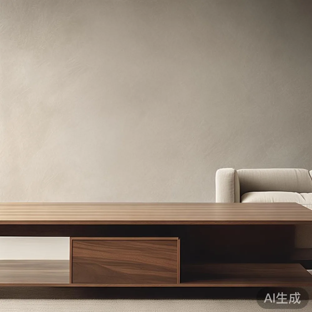 커피 테이블을 Veneer로 살까, 원목으로 살까 — 5년 뒤 진짜 비용은 얼마일까? — staged against a plain wall with a linen sofa ne